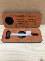 Weinthermometer in Holzbox mit Temperaturtabelle neu