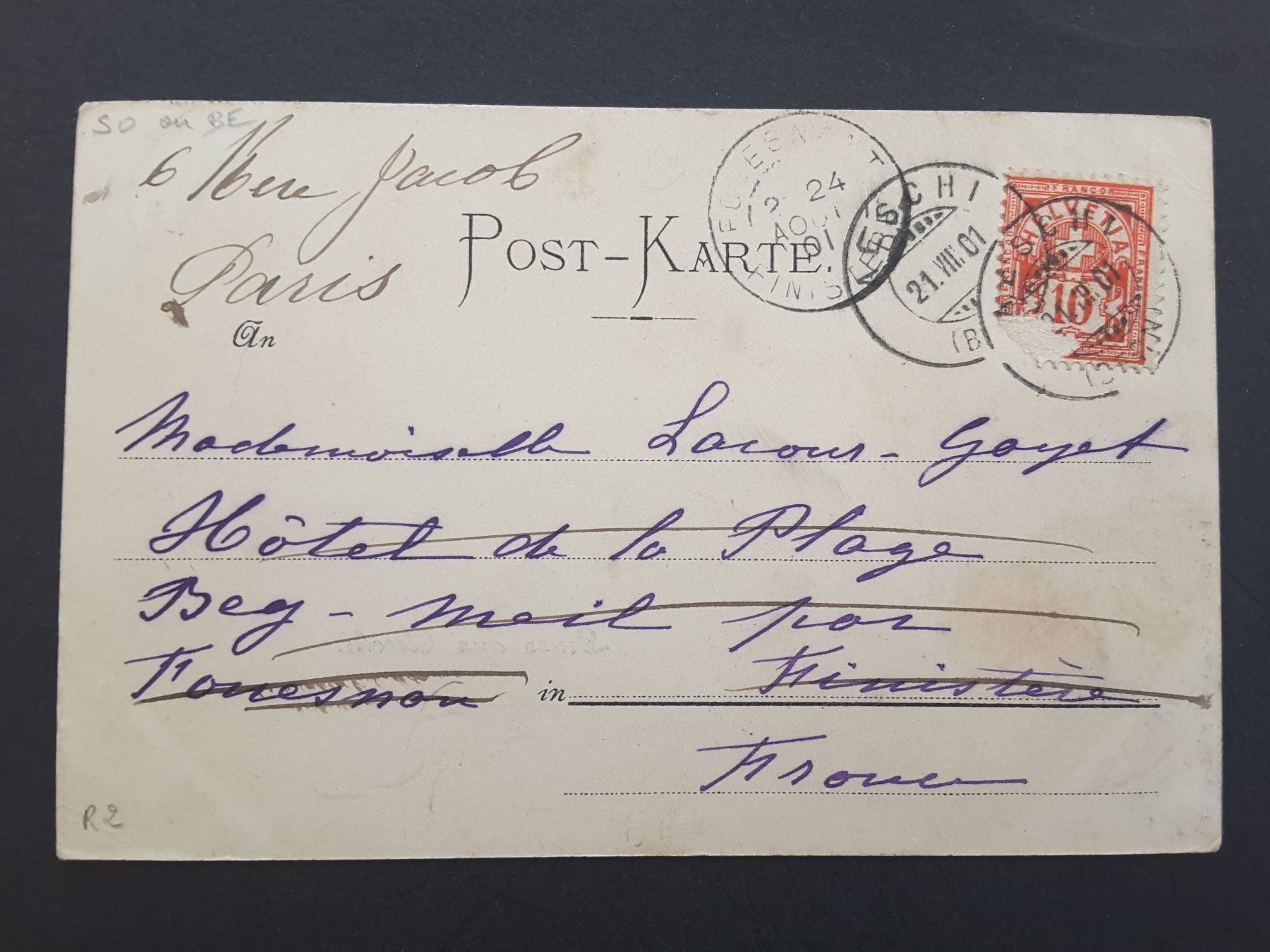 Cartoline postali: AK Aeschi , BE , 1901 – Usato da Reichenburg venduto da Pipo-67 1