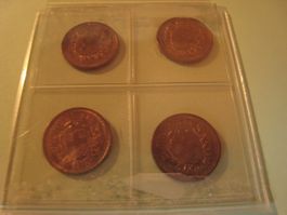 1 Rappen 4 Stück 1918 Top Münzen