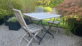 Gartenset mit Tisch und 4 Stühlen aus Teakholz von Zebra