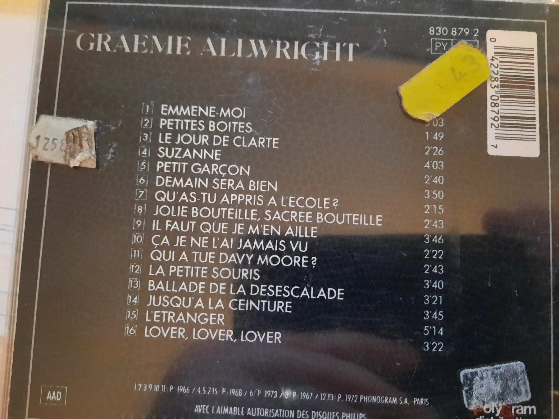 CD: Cd Graeme Allwright - Best of – Usato da Pully venduto da bro_n52j 2