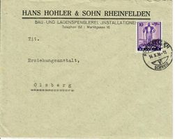 PP Brief, Hans Hohler & Sohn Rheinfelden 1936