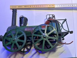 Locomotive décorative ancienne en métal, 25 cm, Vintage!