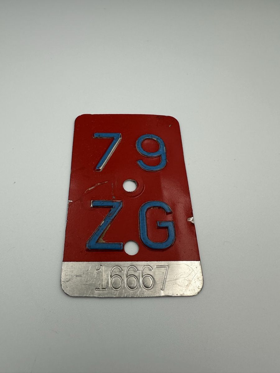 Insegne: Velonummer ZG 79 – Usato da Schwende venduto da weesli 1