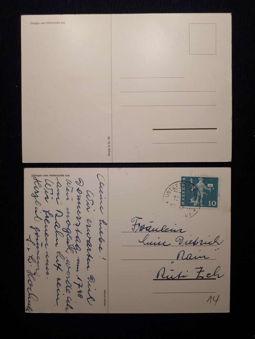Cartoline postali: 2 AK ZOFINGEN – Usato da Ponto Valentino venduto da giorgia06 1