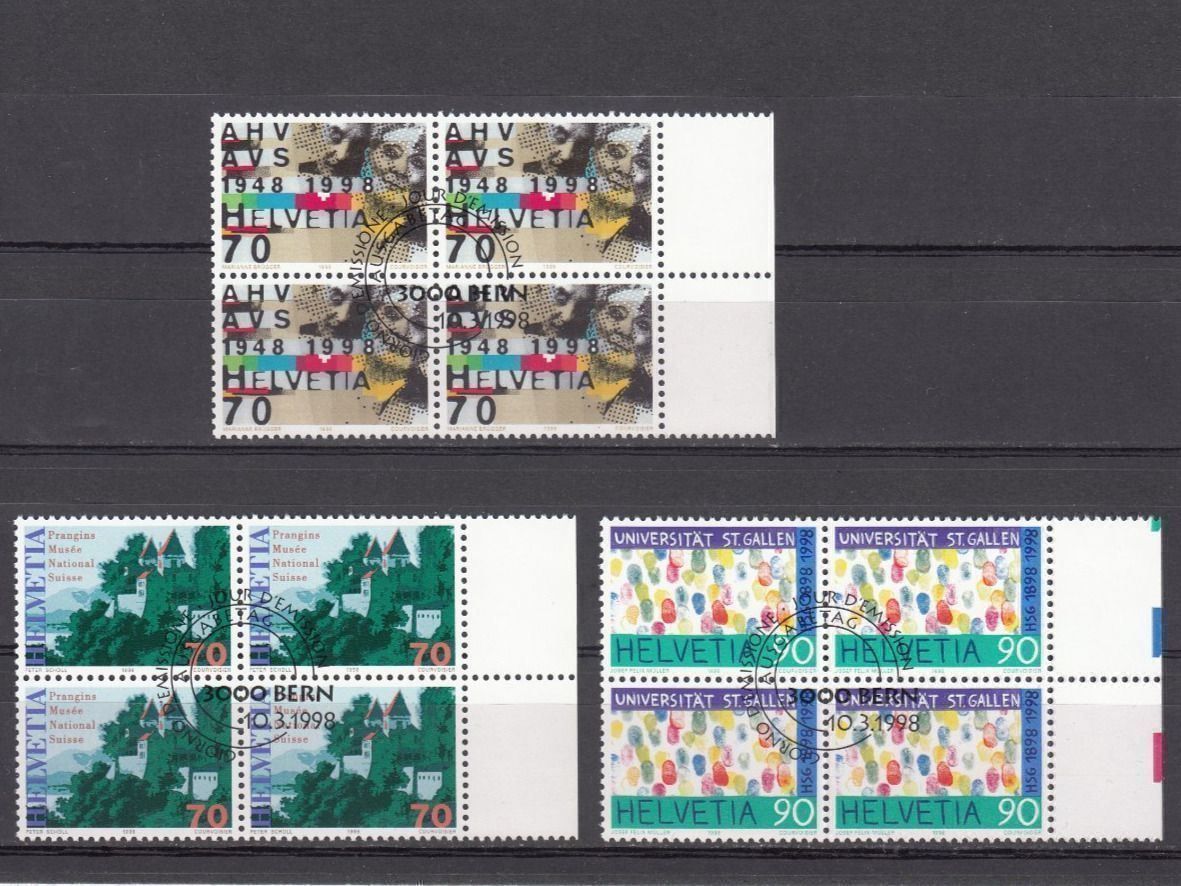 Alle Briefmarken: SBK 940 - 942 im 4er-Block mit ET – Gebraucht aus Bürglen TG von StampGraf