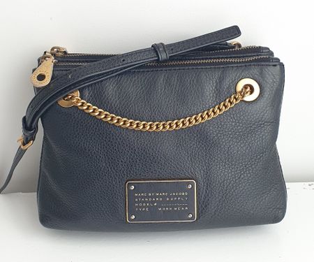 Marc Jacobs Kette Crossbody Tasche Soft Leder Schwarz