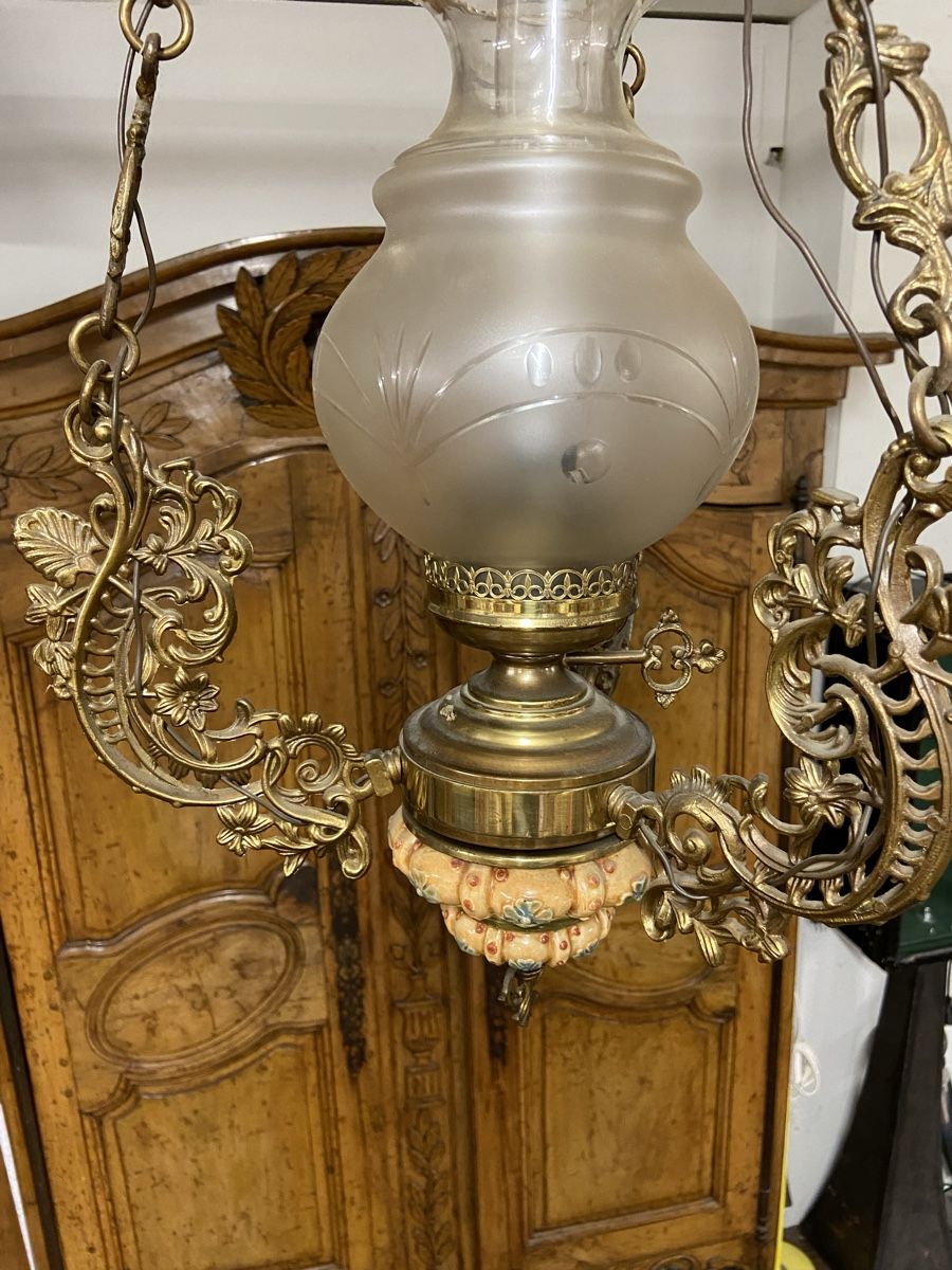 Lampade: Alte Hängelampe Jugendstil Messing – Usato da Dietikon venduto da brocki-eyra 7