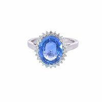 Saphir-Ring 18k Weissgold 4,57ct