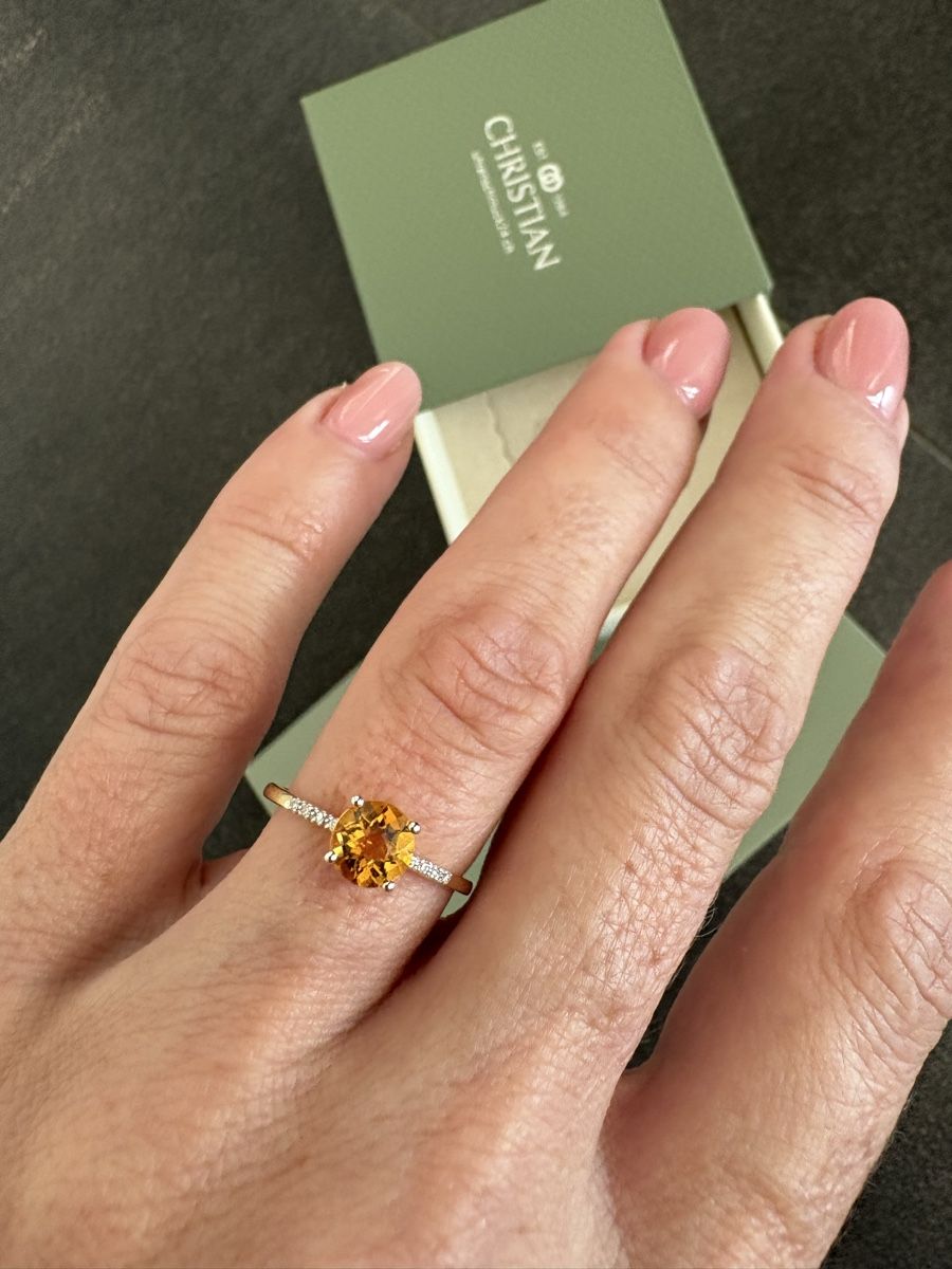 Anelli: Citrin/Diamant Ring GR52 Fabrikneu – Nuovo e nell'imballaggio originale da Fehren venduto da Frischki 4
