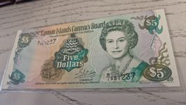 5 Dollar Noten Cayman Islands Currency Board 1996