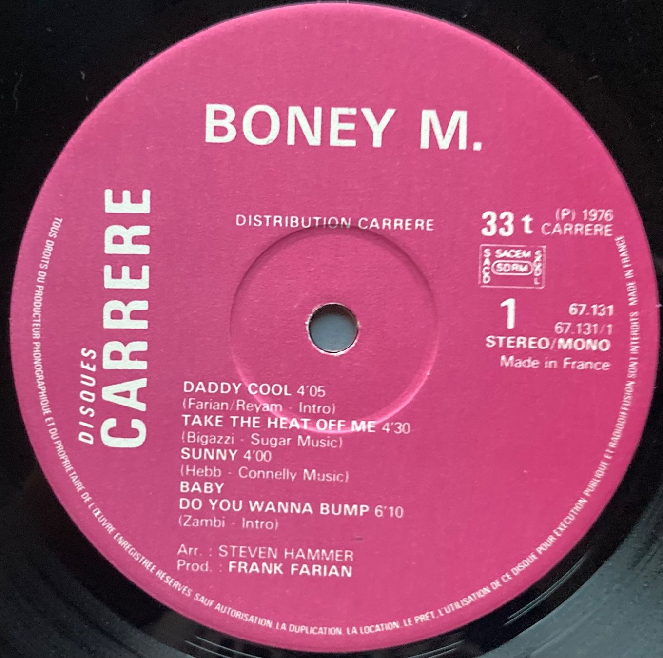 Schallplatten: BONEY M. - DADDY COOL – Gebraucht aus Poliez-Pittet von Newtown-Records 2