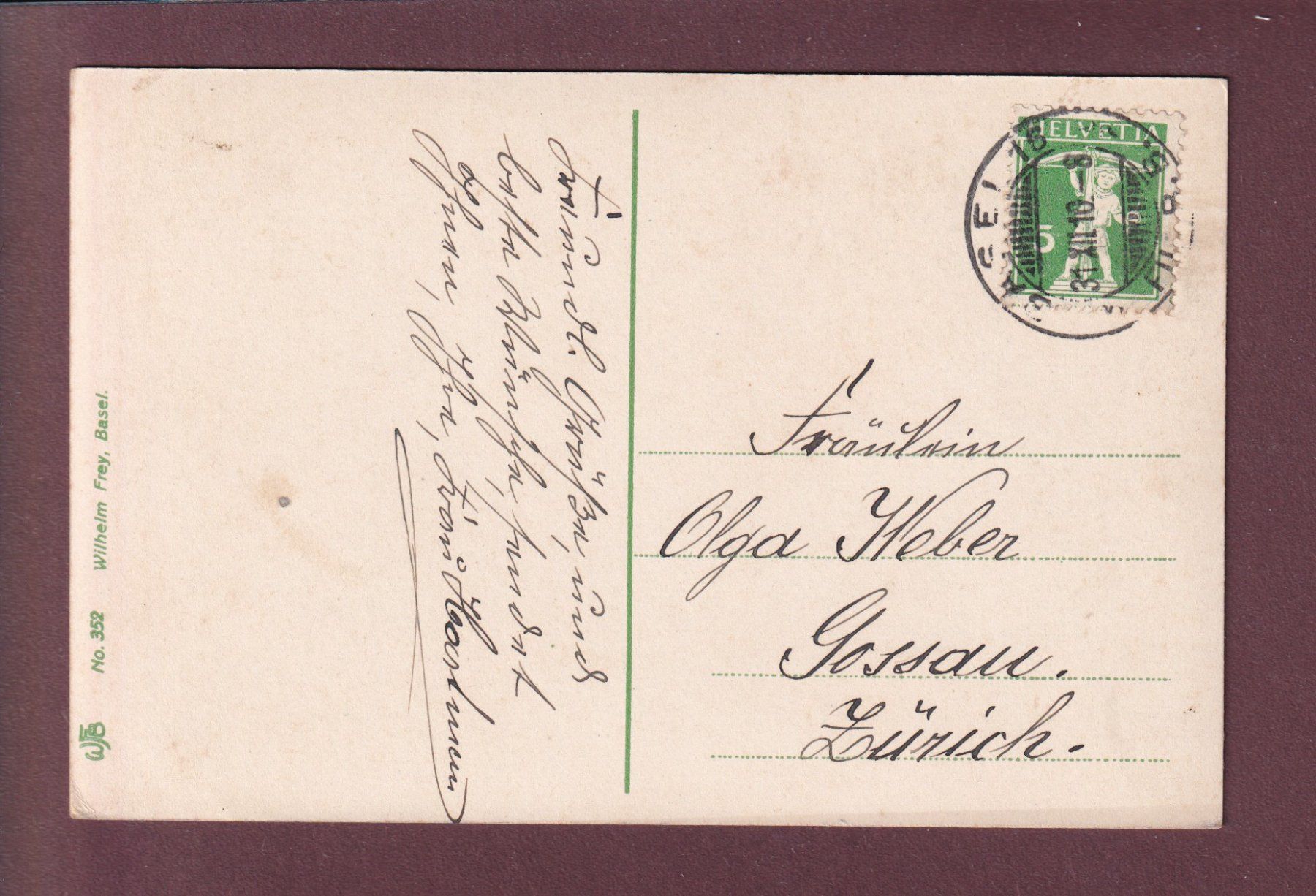 Cartoline postali: BASEL - Neujahr - Schnee - 1910 – Usato da Pully venduto da nicecards 1