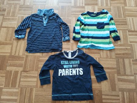 H&M 3x Langarm Shirts Gr 86 "Still living", gestreift Kinder