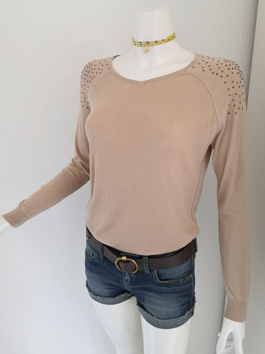 Mango Pulls & Sweat-shirts: 🤩MANGO STRICK PULLOVER BEIGE & STRASS NEU & D&G P. – Neuf (Voir description) à Olten par Naja-Twins-Twins 8