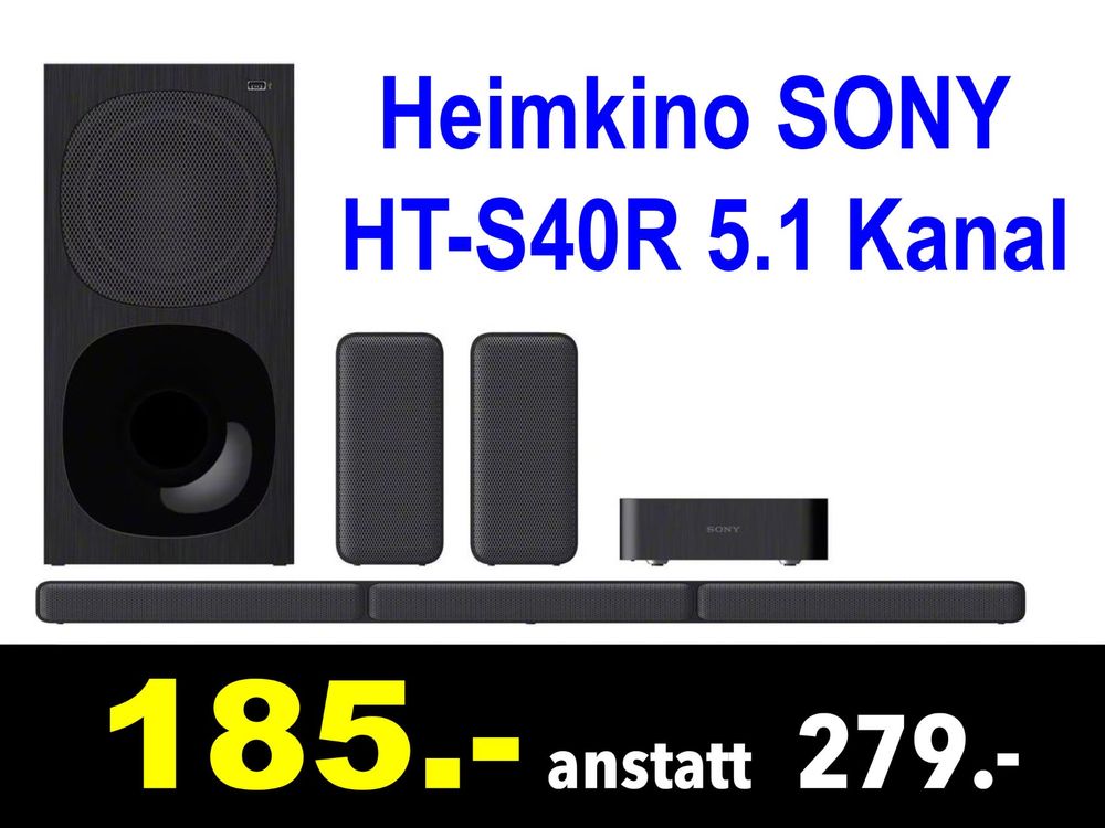 Sony Home Cinema: 🔴  Heimkino SONY HT-S40R 5.1 Kanal /598x – Nuovo e nell'imballaggio originale da Zürich venduto da LUIS-B
