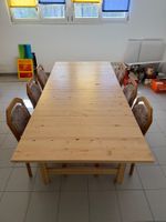 Ausziehtisch Holz Kiefer massiv gebraucht mit 6 Stühlen