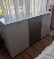 Sideboard weiss grau zwei Türen drei Schubladen neu