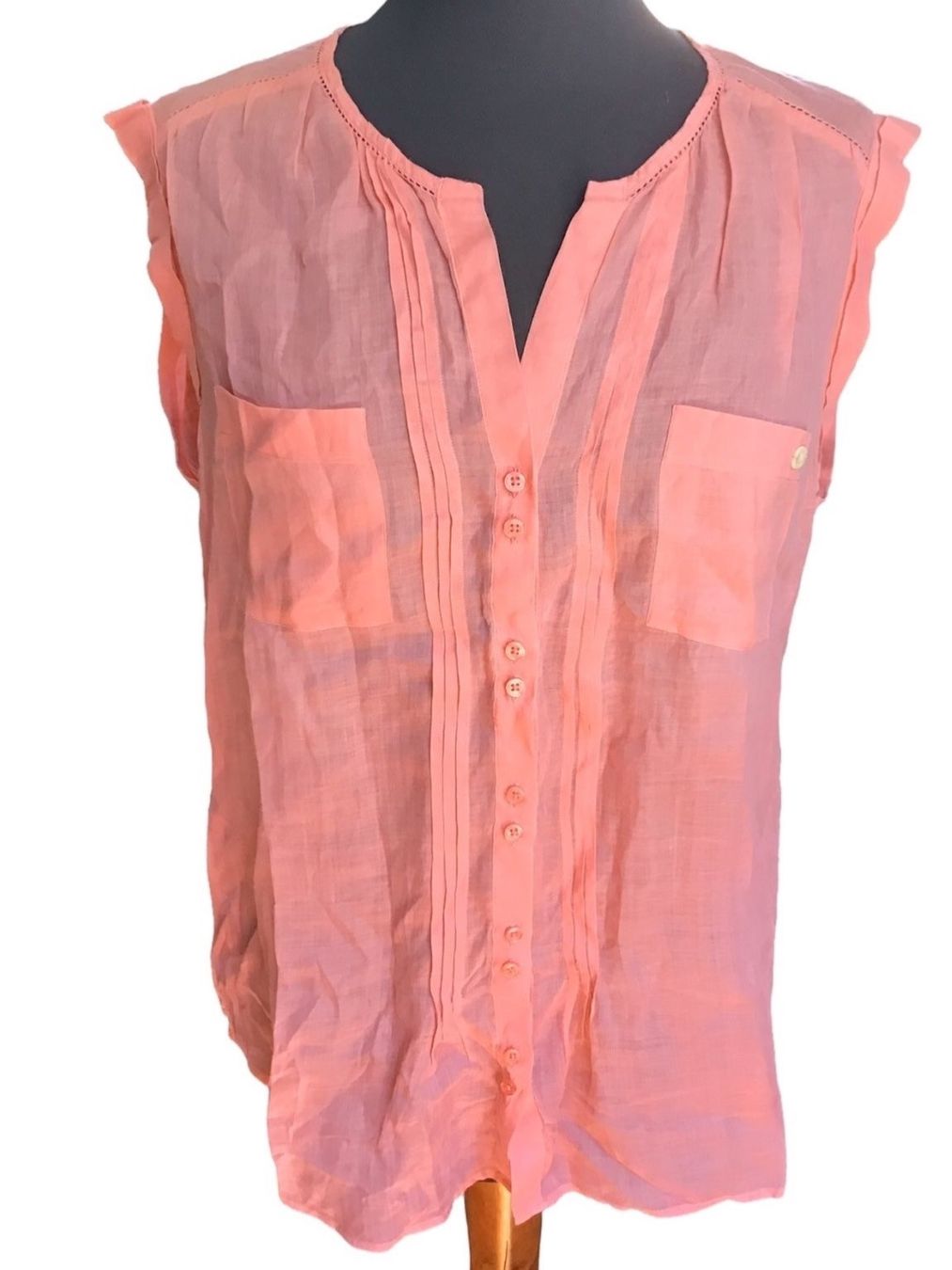 Massimo Dutti Blusen: MASSIMO DUTTI ärmellose Bluse - Leinen/Baumwolle – Gebraucht aus Besazio von lionheart63