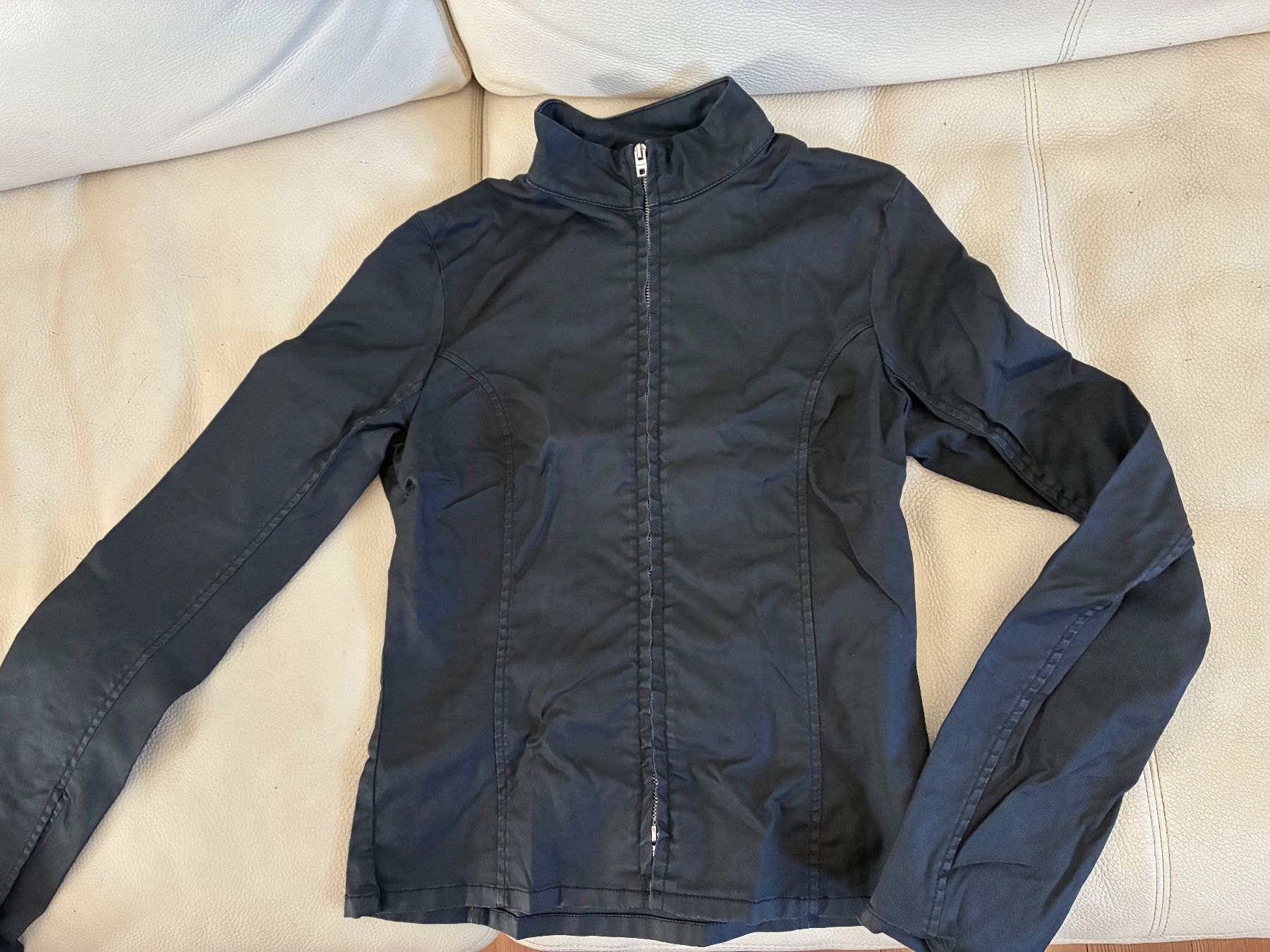 WEEKDAY „Kate“ Coated Zip Shirt Blouson Jacke black Gr 34/36 (Gebraucht