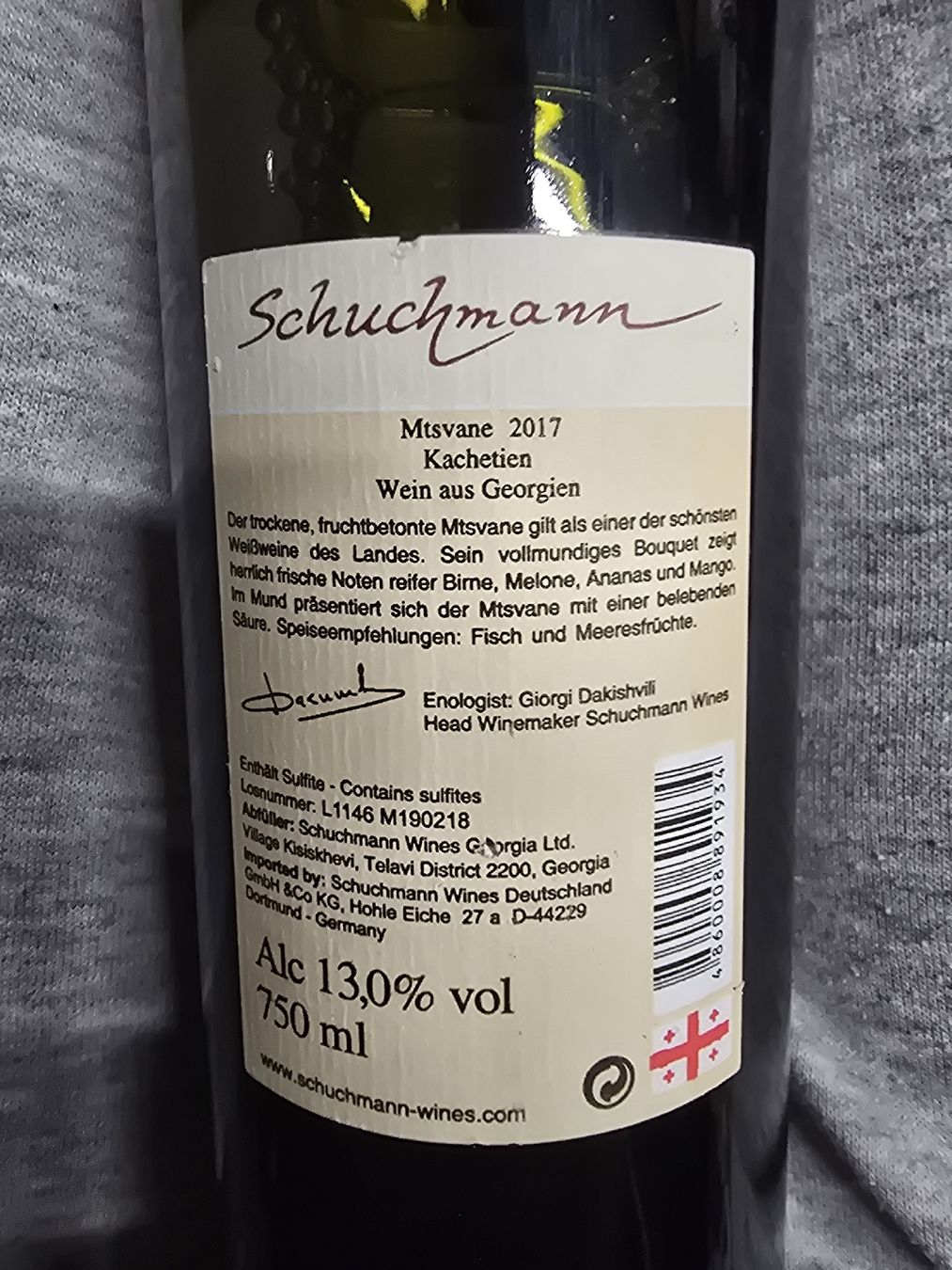 Vino: Weisswein Schuchmann Mtsvane 2017 neuwertig – Nuovo (secondo la descrizione) da Bilten venduto da BL.Haustechnik.GmbH 1
