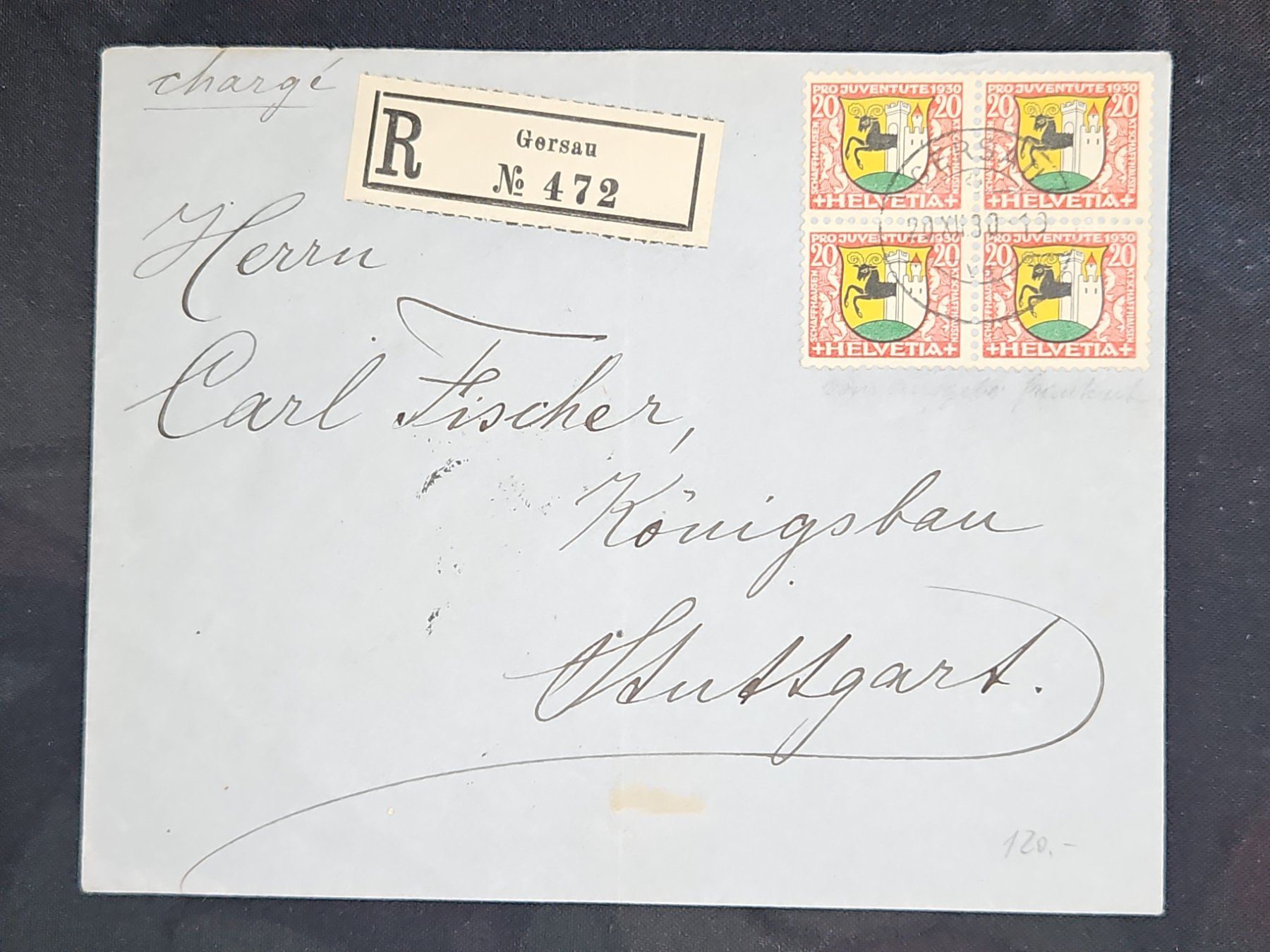 Tutti i francobolli: CL23 Enveloppe + Timbre Suisse 1930 – Usato da Cousset venduto da Patrick_Collections