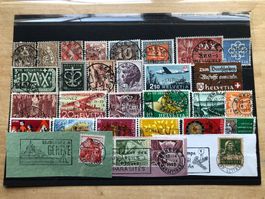 Oblitération "GENÈVE" avec PAX 10, 40, 50cts et 3 francs