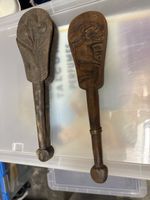 Alte Opium Waage Elefant, Blume aus Holz
