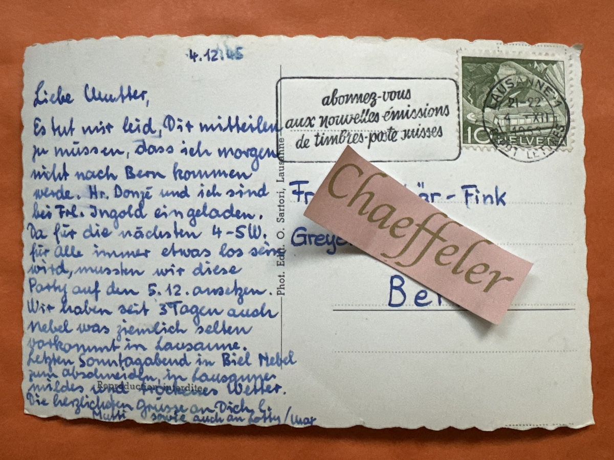 Cartoline postali: 1953 626 Lausanne Kathedrale  – Usato da Zürich venduto da Chaeffeler 1