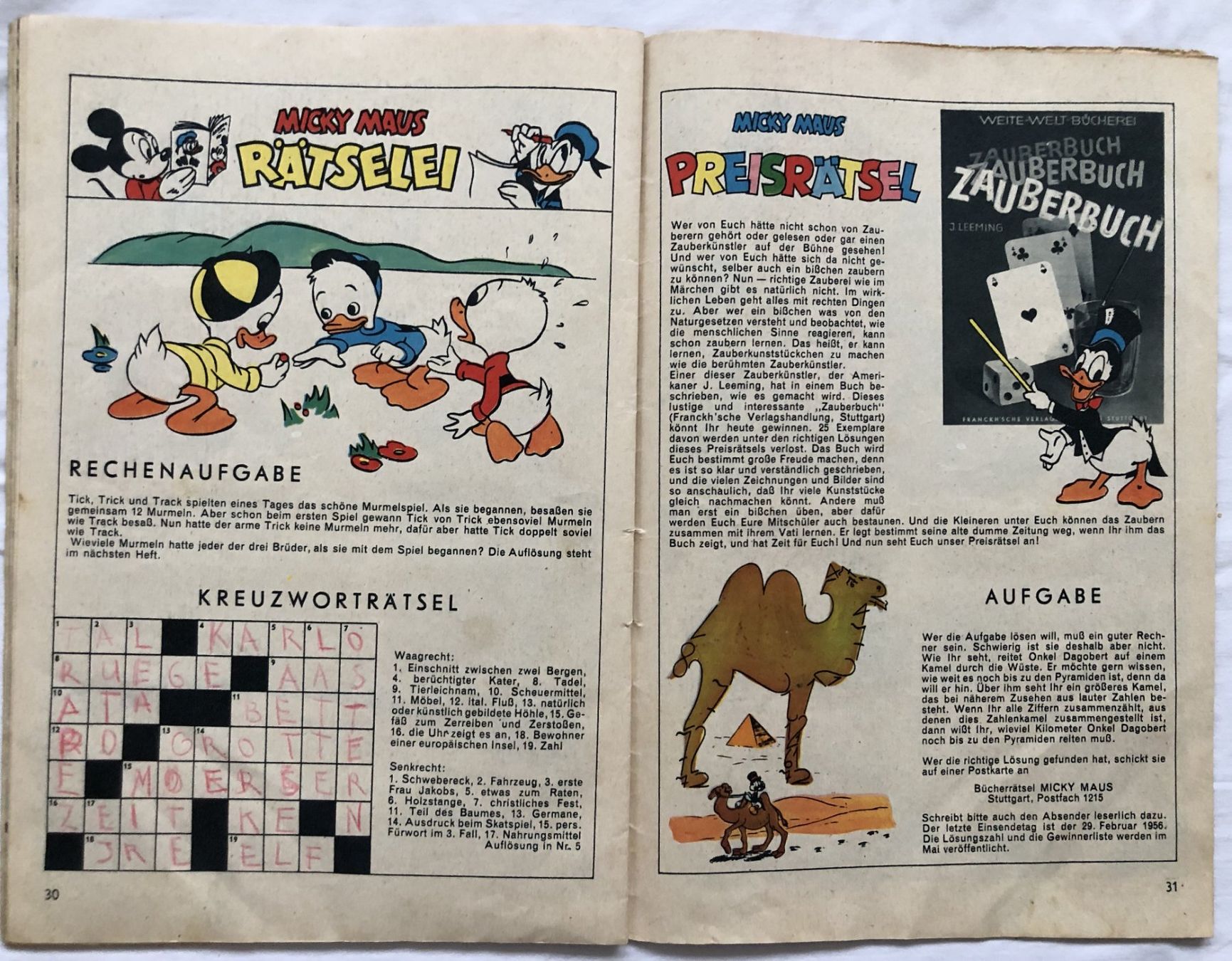 Fumetti: MICKY MAUS - Heft - Nr.4/1956 – Usato da Schaffhausen venduto da durruti 5