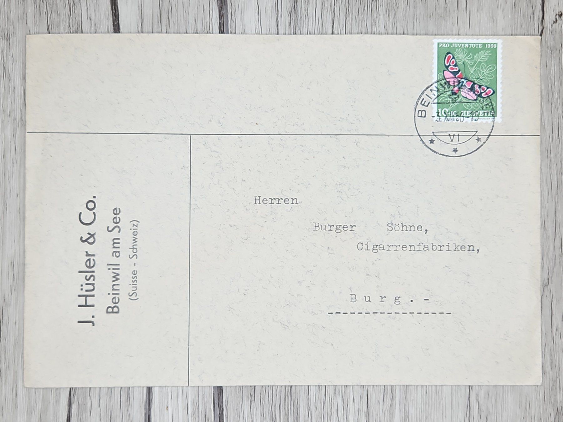 Tutti i francobolli: CL13 Enveloppe + Timbre Suisse 1956 – Usato da Cousset venduto da Patrick_Collections