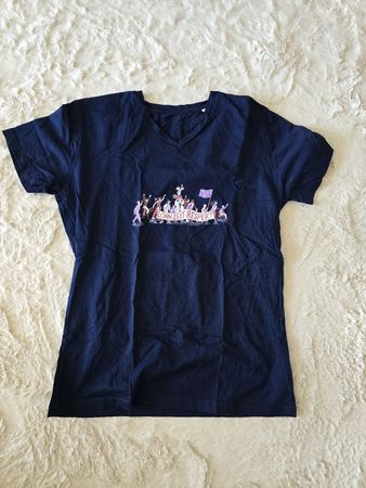 T-Shirt dunkelblau mit Motiv Frauenstreik Grösse M neuwertig