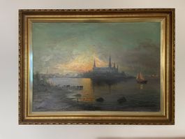 Stockholm - Ölgemälde auf Leinwand, signiert, gerahmt