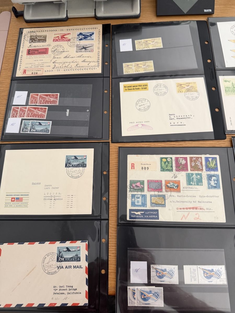 Alle Briefmarken: Schweizer Flugpost Sammlung ab Vorläufer – Gebraucht aus Murgenthal von Tina_4055 7