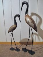 Kranich Reiher Ibis Skulpturen Vogel Statuen Figuren Vintage