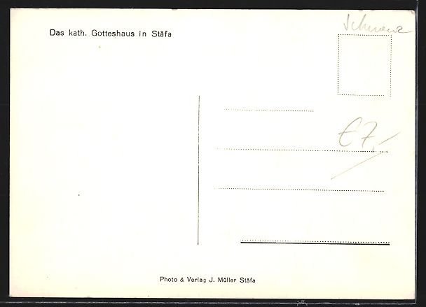 Cartoline postali: Stäfa, Katholisches Gotteshaus, Kirche – Usato da Berlin venduto da bartko-reher 1