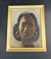 Wilson Tibério Portrait einer Dame mit goldenem Ohrring 1945