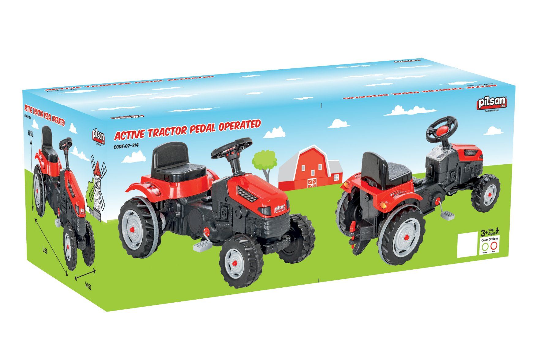 Fahrzeuge für Kinder: Tretfahrzeug Kindertraktor rot – Neu und originalverpackt aus Erlinsbach von Home-World 3