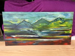 Gemälde Berge Landschaft , 49x99cm (25)