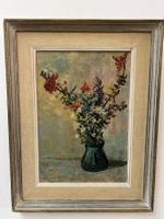 Ölbild auf Leinen Blumen von W. Wild 1959 signiert