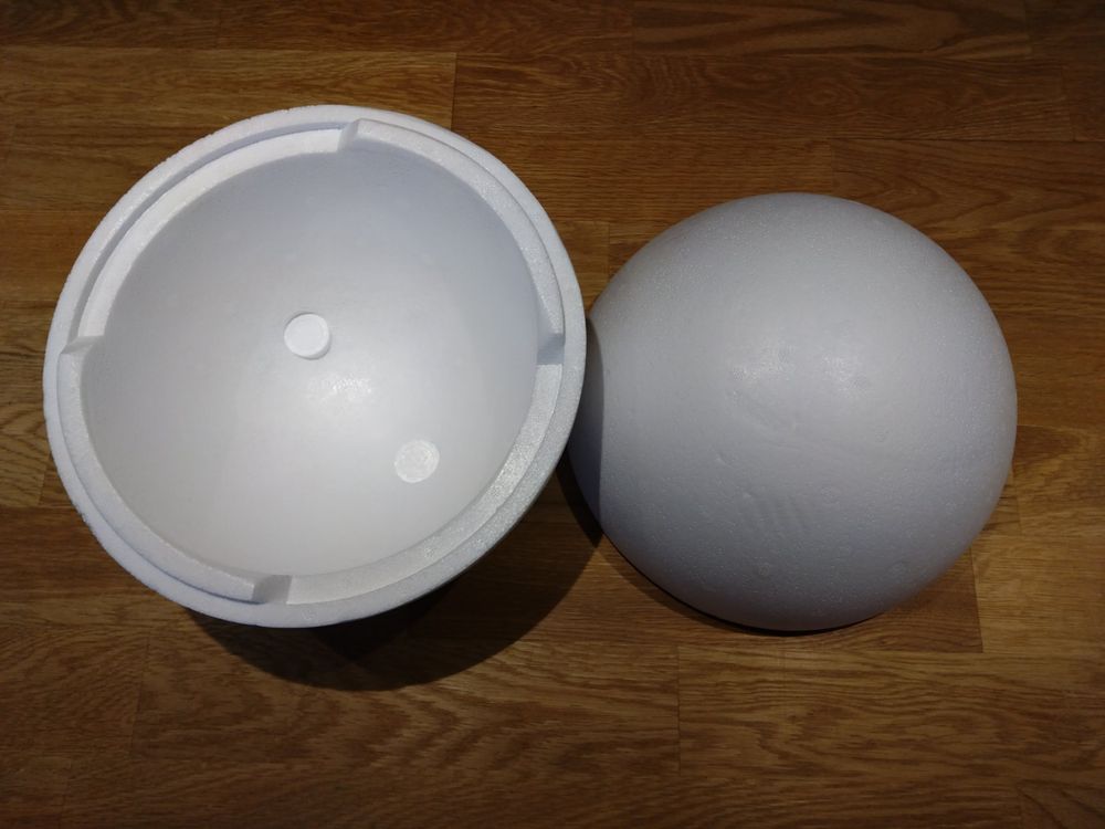Styroporkugel Teilbar – 20 Cm Durchmesser, Weiß, Zum Basteln, Bekleben & Bemalen
