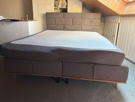 Boxspringbett gepolstert grau gebraucht