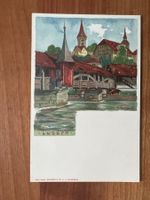 AK  Luzern - Spreuerbrücke - Künstler-Litho ungelau  (G1754)