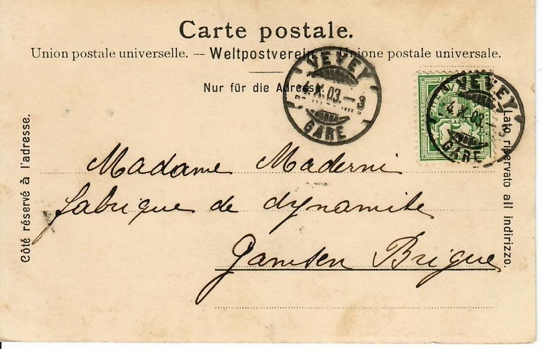 Cartoline postali: Vevey Quartier de la Gare 1903 – Usato da Hochdorf venduto da Ziegel-16 1