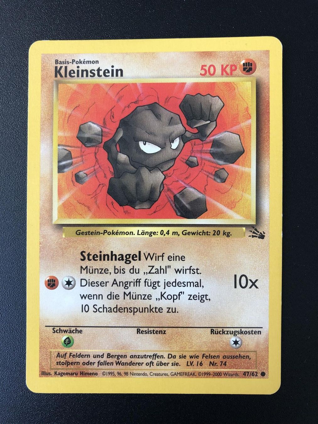 Pokémon Carte collezionabili: Kleinstein Fossil Set 47/62 – Usato da Windisch venduto da sevenless91