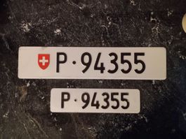 2x Nummernschild PTT Post ausrangiert 94355