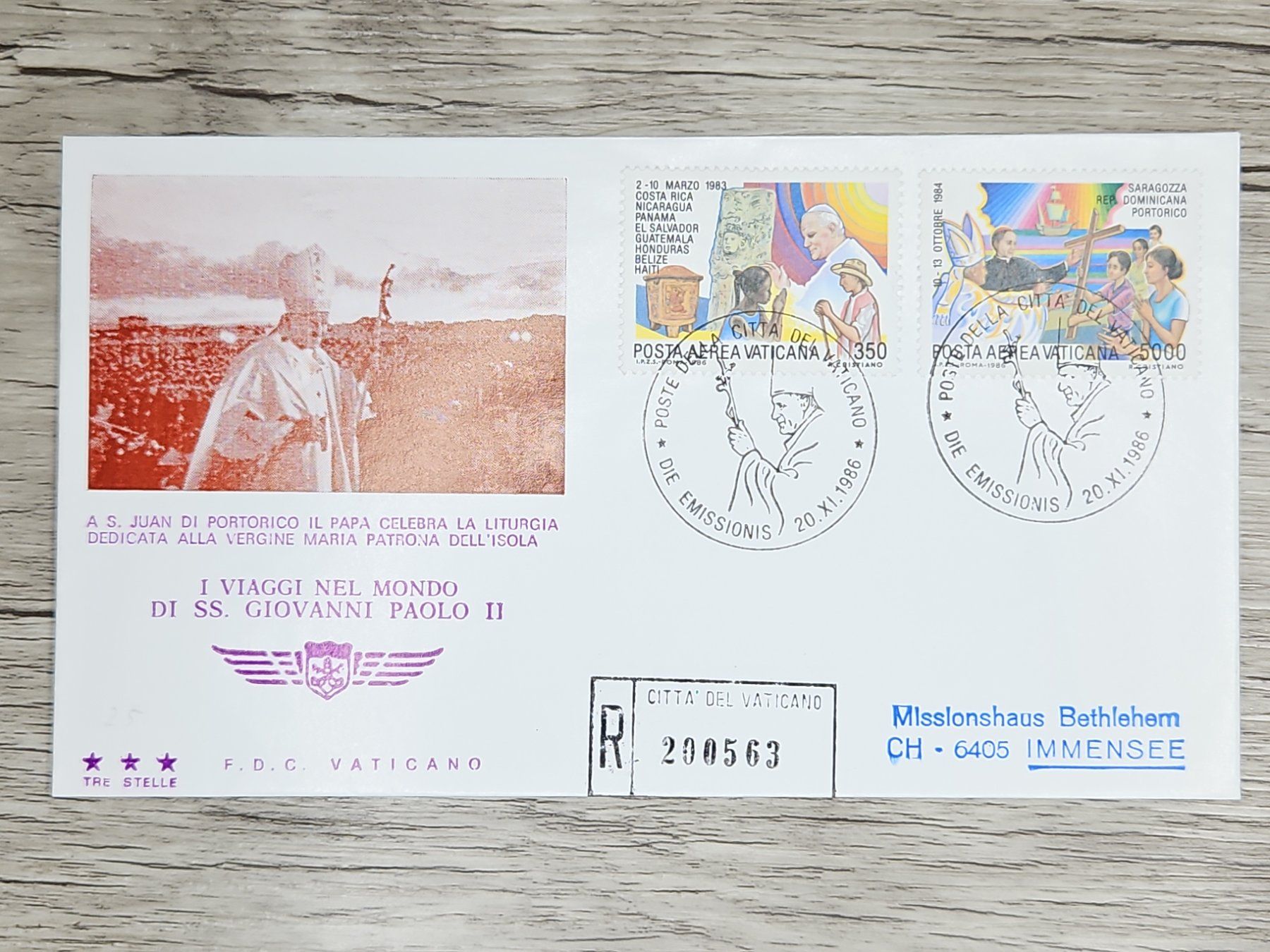 Tutti i francobolli: CL05 Enveloppe + Timbre Poste Vaticane 1986 – Usato da Cousset venduto da Patrick_Collections