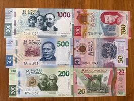 Mexico Commemorative set 2025 - 6 Banknoten bankfrisch