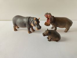Schleich Nilpferd Familie Wild Life Safari Flusspferd Hippo