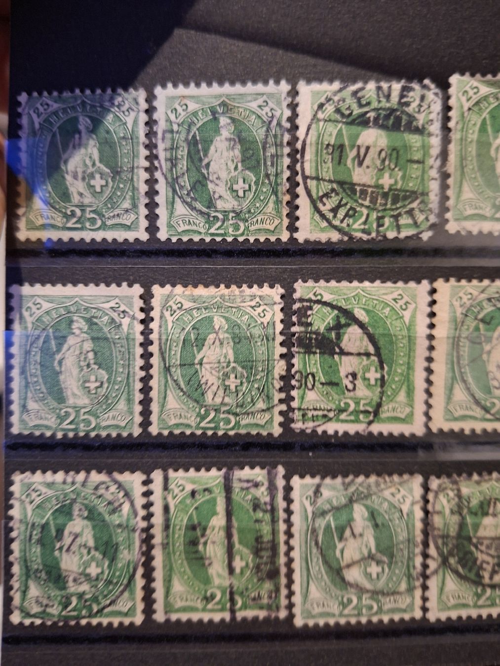 Alle Briefmarken: lot Stehende Helvetia 23Stk. div – Gebraucht aus Balgach von SIMEON27 3